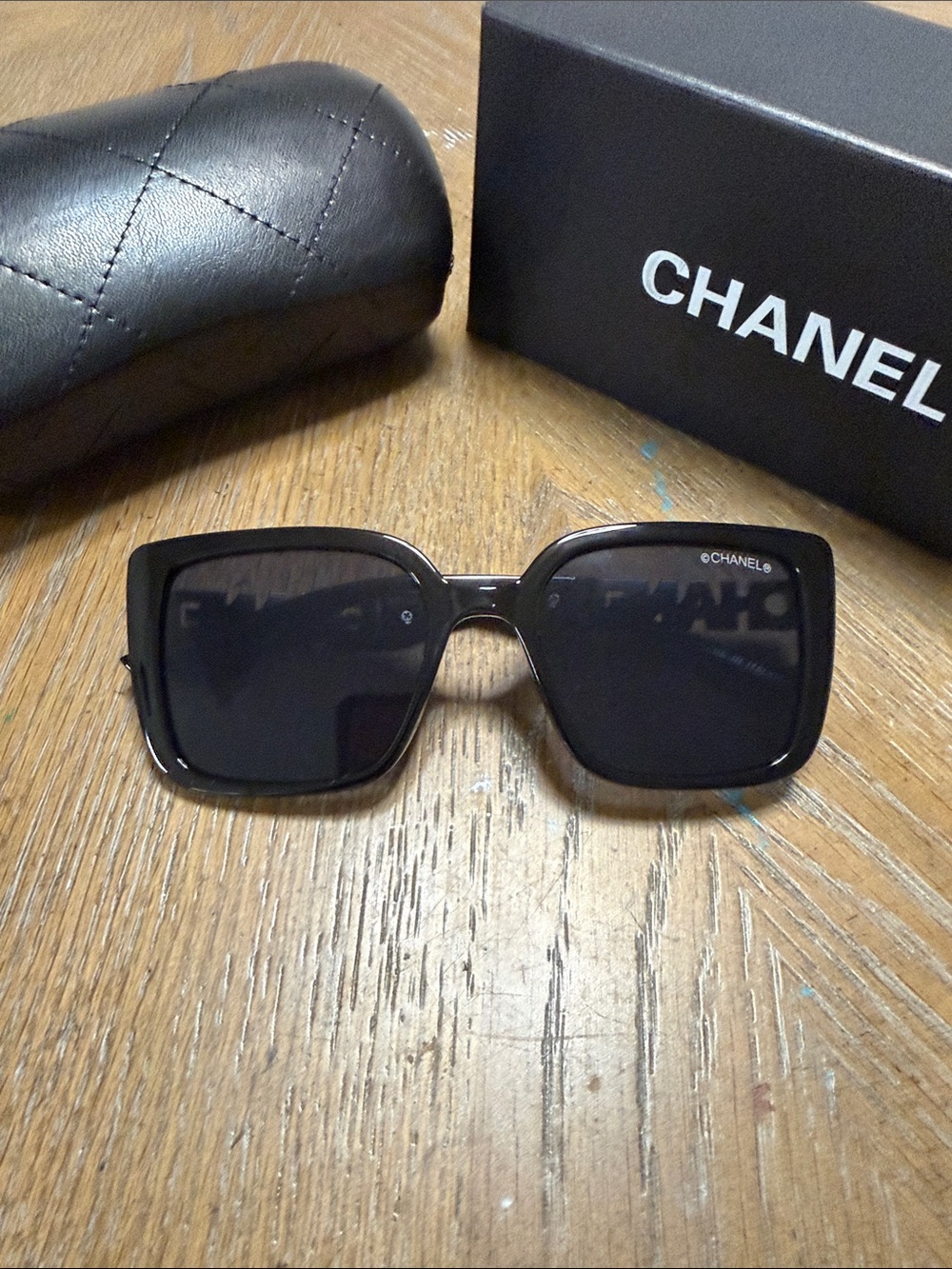 CHANEL Black Square Oversized Women's Sunglasses